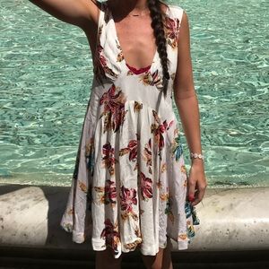 Free people open back floral dress